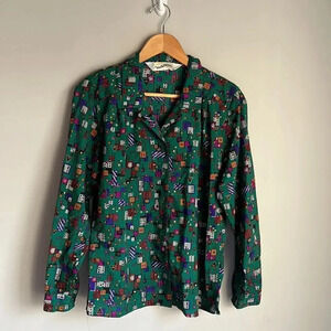 Vintage diane von Furstenberg printed button down shirt